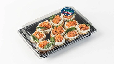 Брускетта с лососем и творожным кремом, 10 шт.