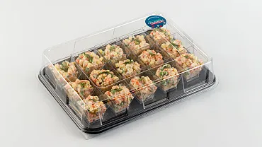 Салат «Оливье с лососем» в фуршетных стаканчиках, 15 шт