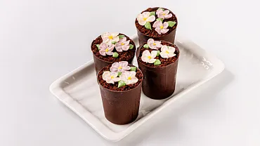 Десерт «Цветы в горшочке», 4 шт