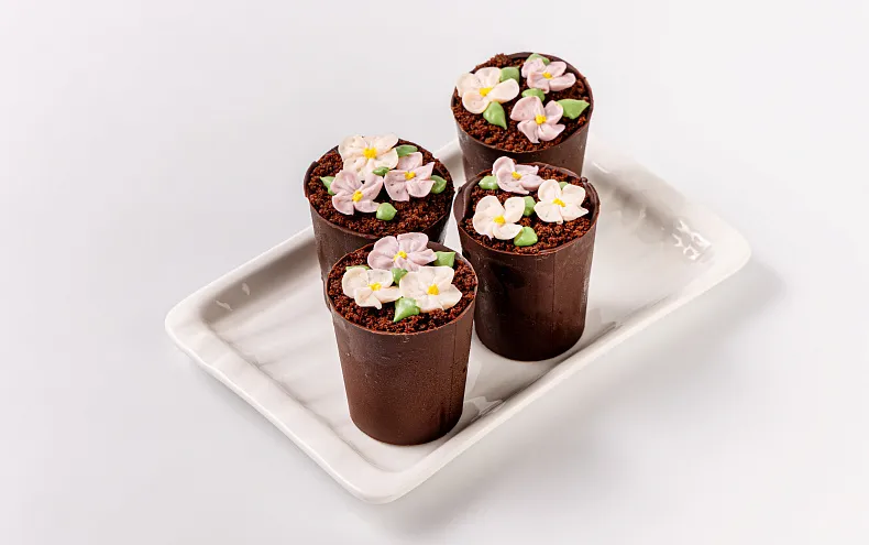 Десерт «Цветы в горшочке», 4 шт