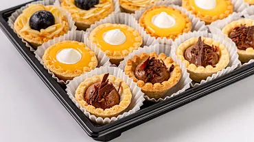 Мини тарталетки «Лимон», «Заварной с голубикой», «Заварной с шоколадом», 15 шт