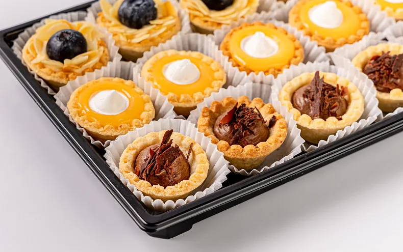 Мини тарталетки «Лимон», «Заварной с голубикой», «Заварной с шоколадом», 15 шт