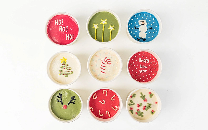 Набор «Новогодние тортики» в стаканчиках, 9 шт