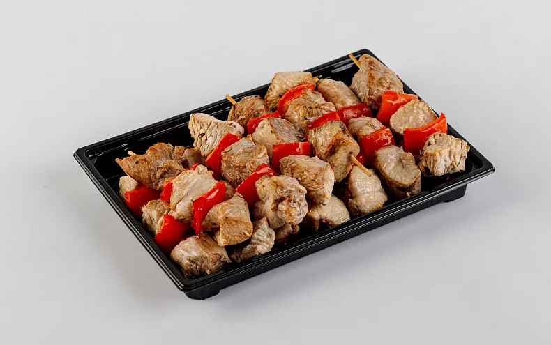 Шашлычки запечённые с филе индейки и сладким перцем, 12 шт