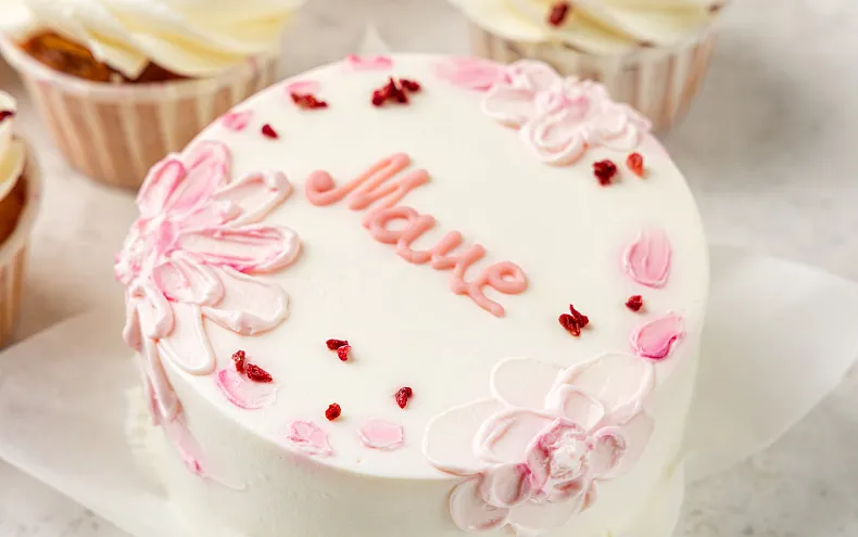 Набор Бенто торт с капкейками «Маме»