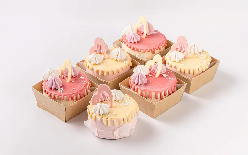 Набор мини тортиков «Сердечки», 6 шт