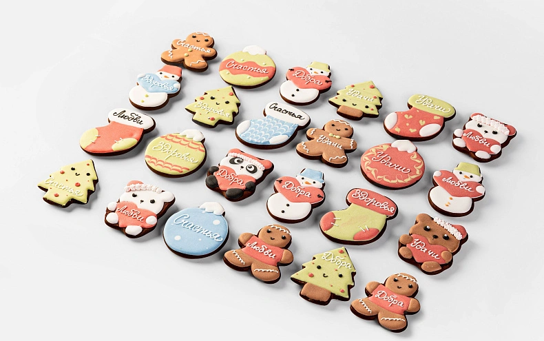 Набор имбирных пряников на завязках «Новогодний», 24 шт