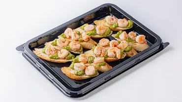 Брускетта с креветками и гуакомоле, 10 шт