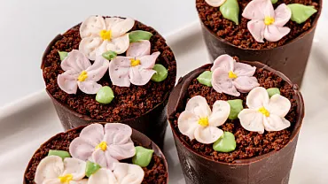 Десерт «Цветы в горшочке», 4 шт