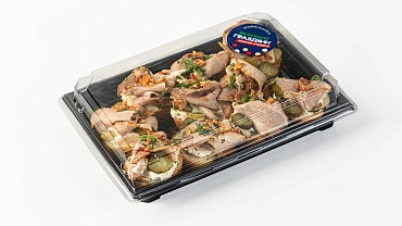 Брускетта с бужениной и хрустящим луком, 10 шт