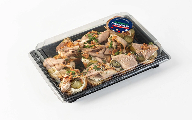 Брускетта с бужениной и хрустящим луком, 10 шт