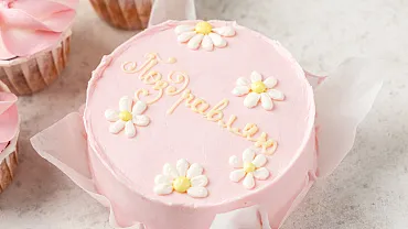 Набор Бенто торт с капкейками «Ромашки»