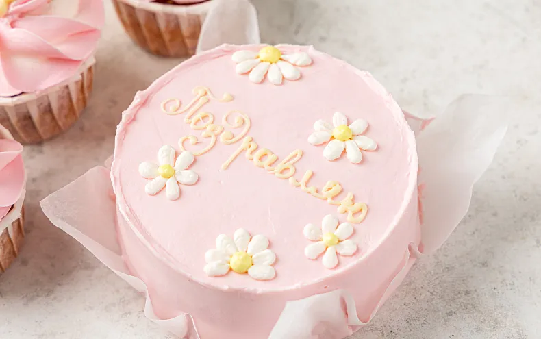 Набор Бенто торт с капкейками «Ромашки»