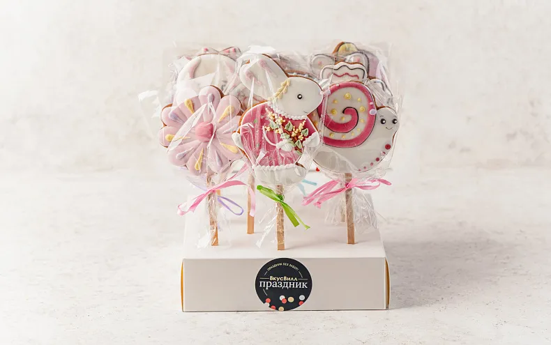 Пряники «Весенние» на палочке, 12 шт