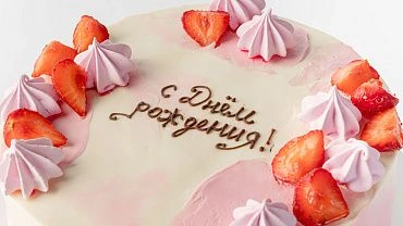 Торт «Воздушные барашки» в розовом