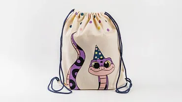 Сумка большая «Змейка хвост» синий шнур