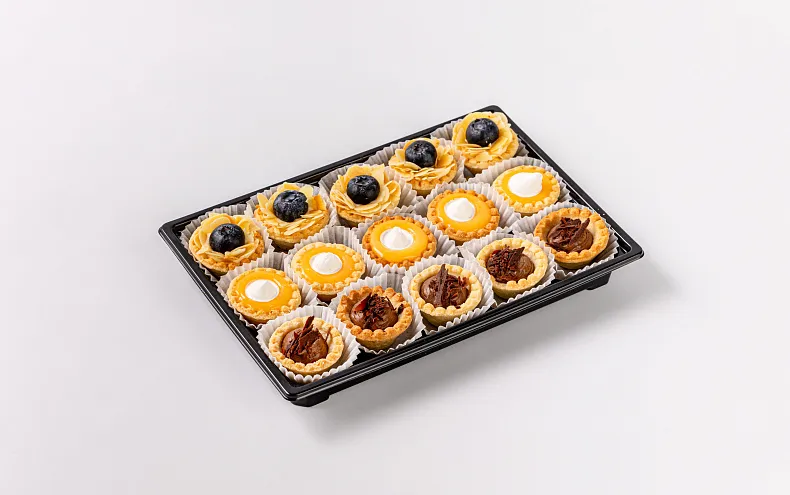 Мини тарталетки «Лимон», «Заварной с голубикой», «Заварной с шоколадом», 15 шт