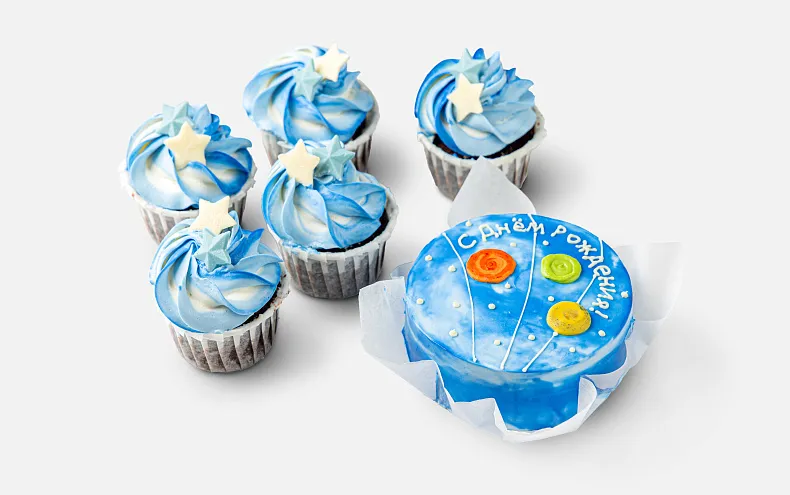 Набор Бенто торт с капкейками «Космос»