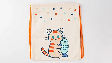 Сумка малая «Котик» оранжевый шнур