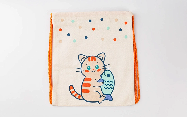 Сумка малая «Котик» оранжевый шнур