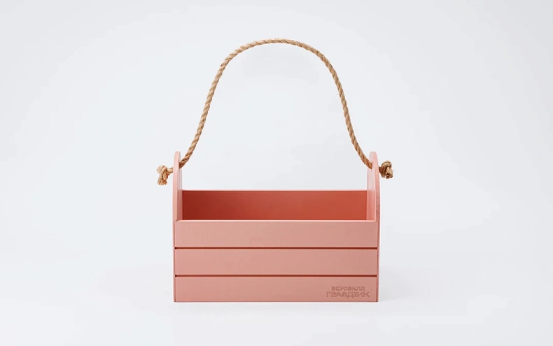 Бокс ящик большой подарочный пудровый