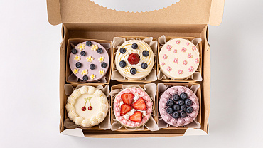 Набор мини тортиков «Ягодки-Цветочки», 6 шт