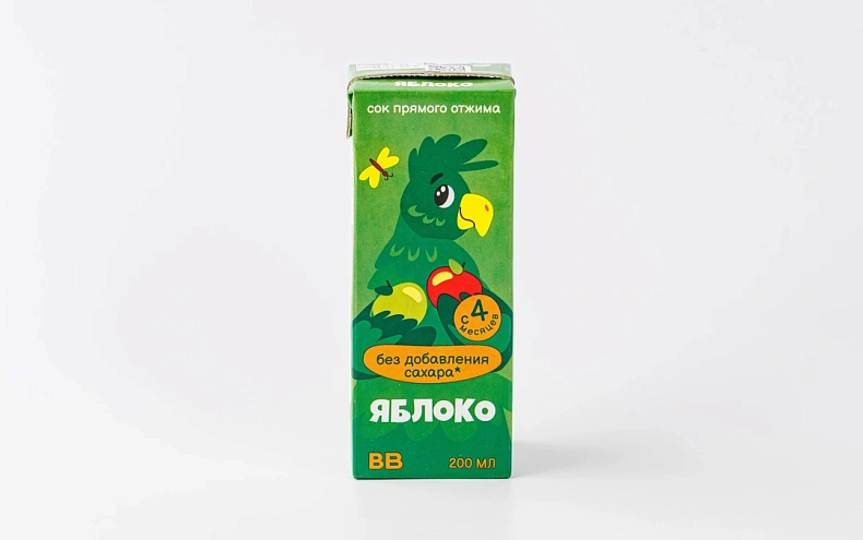 Сок детский яблочный прямого отжима, 200 мл