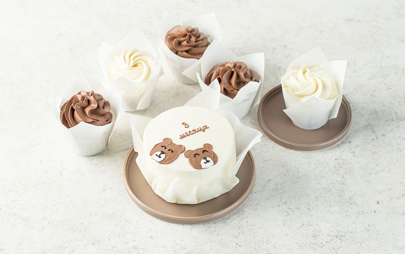 Набор Бенто-торт с капкейками «Мишкина семейка»