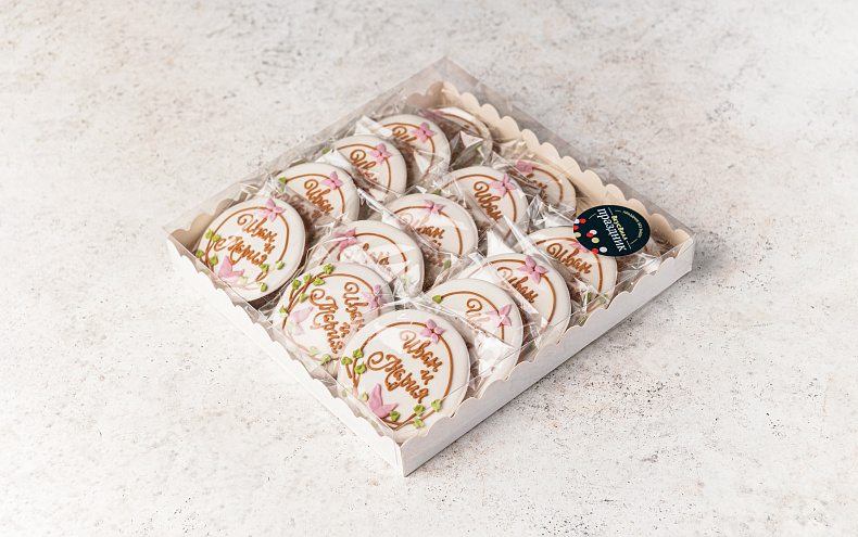 Пряники ручной работы  с индивидуальным дизайном «Круг», 15шт