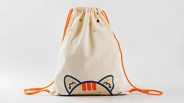 Сумка большая «Ушки котика» оранжевый шнур