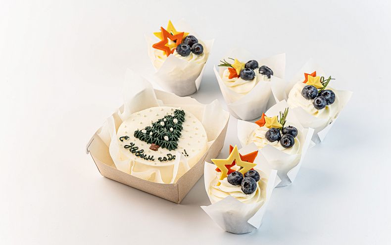 Набор Бенто торт с капкейками «С Новым Годом»