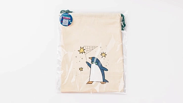 Мешочек для подарков «Пингвин со звездами»