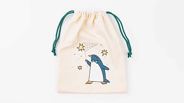 Мешочек для подарков «Пингвин со звездами»