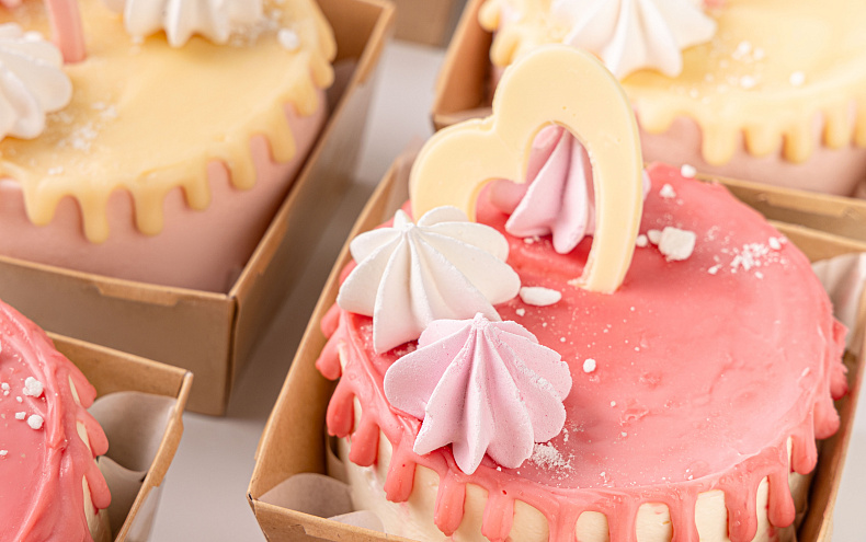 Набор мини тортиков «Сердечки», 6 шт