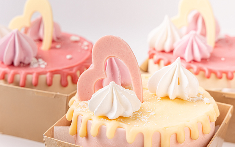 Набор мини тортиков «Сердечки», 6 шт