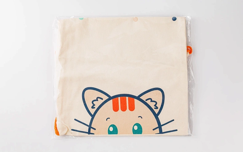 Сумка большая «Ушки котика» оранжевый шнур