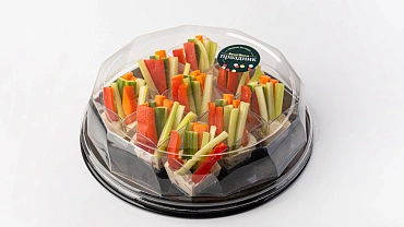 Овощные стики с соусом «Цезарь» в фуршетных стаканчиках, 9 шт