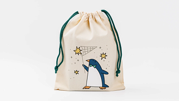 Мешочек для подарков «Пингвин со звездами»