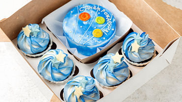 Набор Бенто торт с капкейками «Космос»