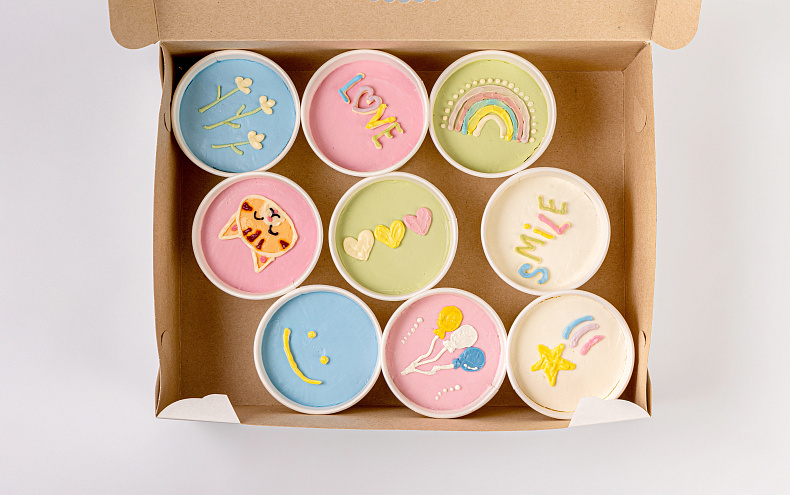 Набор «Весёлые тортики» в стаканчиках, 9 шт