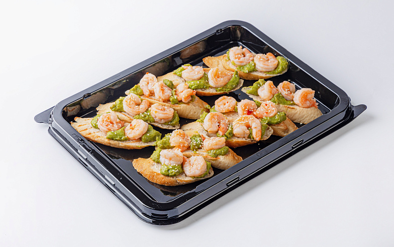 Брускетта с креветками и гуакомоле, 10 шт