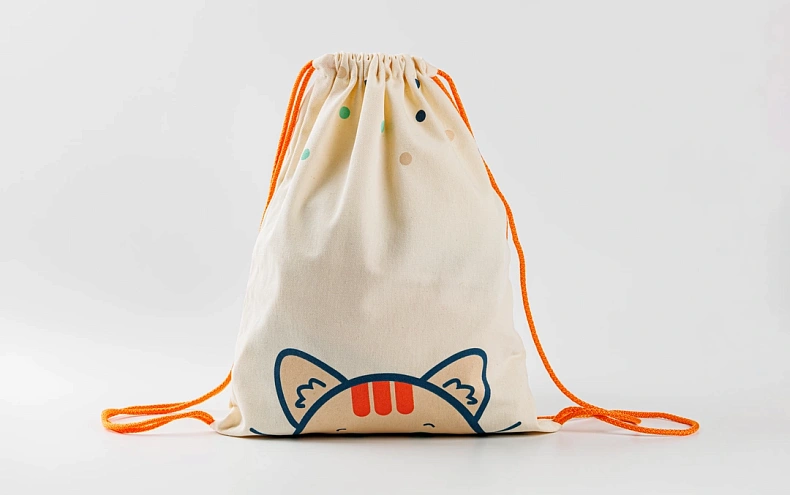 Сумка большая «Ушки котика» оранжевый шнур