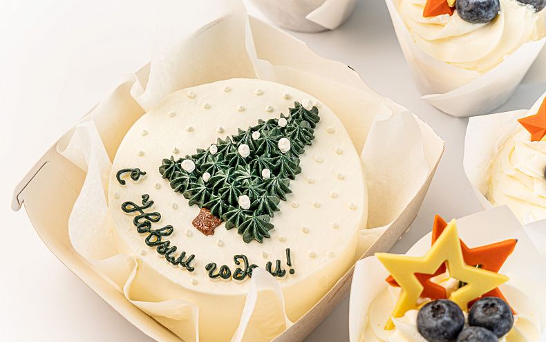 Набор Бенто торт с капкейками «С Новым Годом»