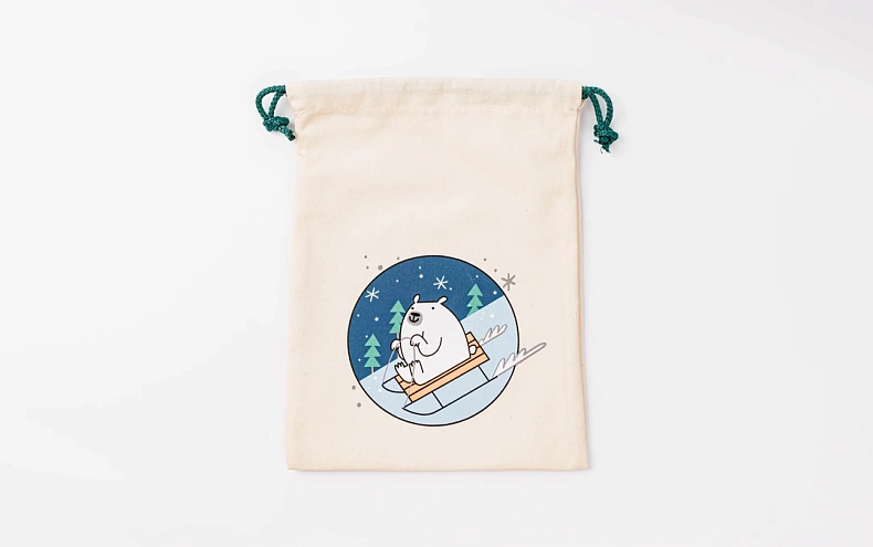 Мешочек для подарков «Мишка на санках»