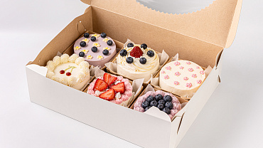 Набор мини тортиков «Ягодки-Цветочки», 6 шт