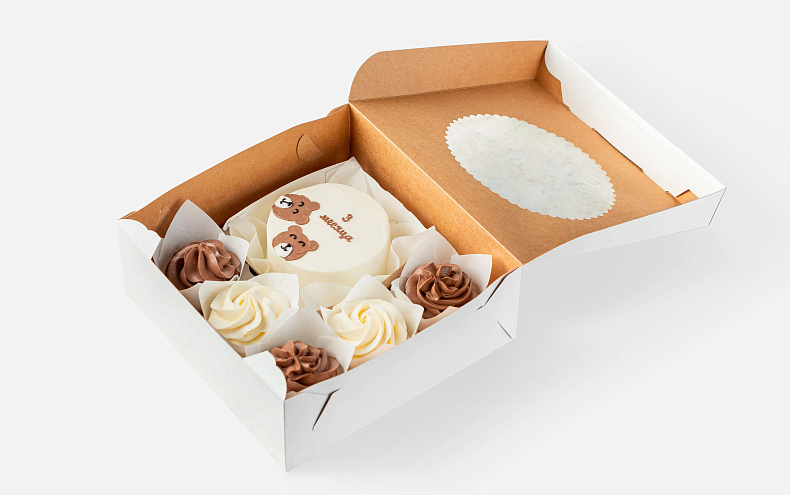 Набор Бенто-торт с капкейками «Мишкина семейка»