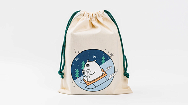 Мешочек для подарков «Мишка на санках»