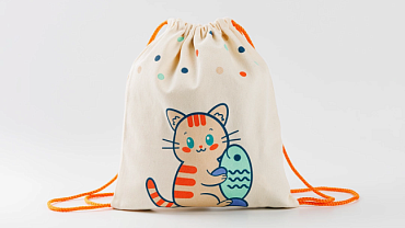 Сумка малая «Котик» оранжевый шнур