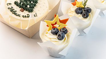 Набор Бенто торт с капкейками «С Новым Годом»