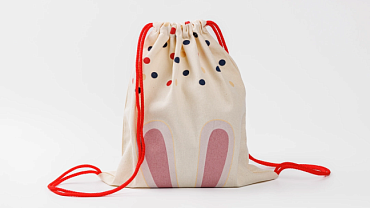 Сумка большая «Ушки» красный шнур